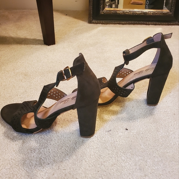 Bella Luna Green Chunky Heeled Sandals Size 9 - Picture 5 of 7